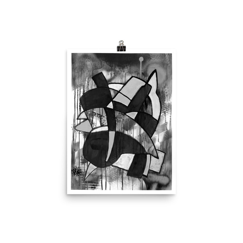 Caged Heart BW Paper Print